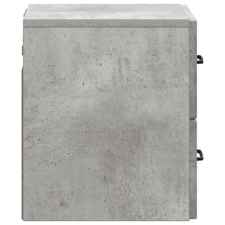 Væghængt Natbord med skuffe 2 pcs Betongrå 34,5 x 33 x 40 cm