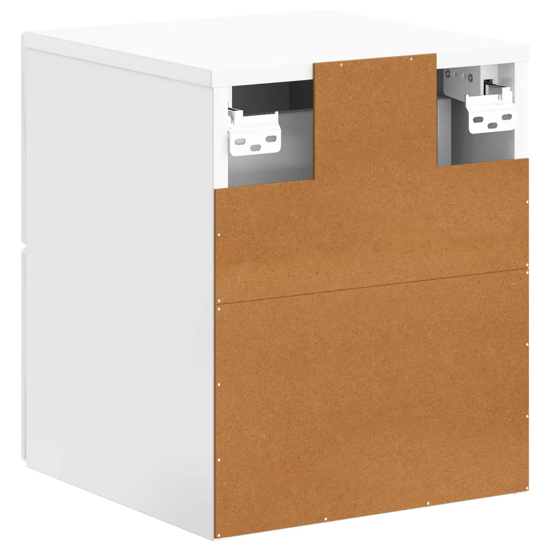 Væghængt Natbord 2 pcs Hvid højglans 34,5 x 33 x 40 cm