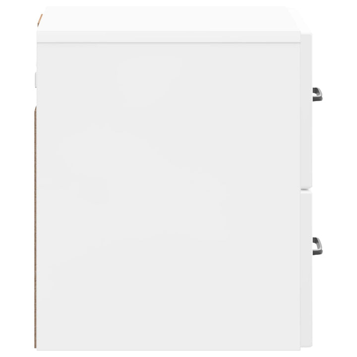Væghængt Natbord 2 pcs Hvid højglans 34,5 x 33 x 40 cm
