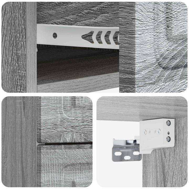 Væghængt Natbord 2 pcs Grå sonoma-eg 34,5 x 33 x 40 cm