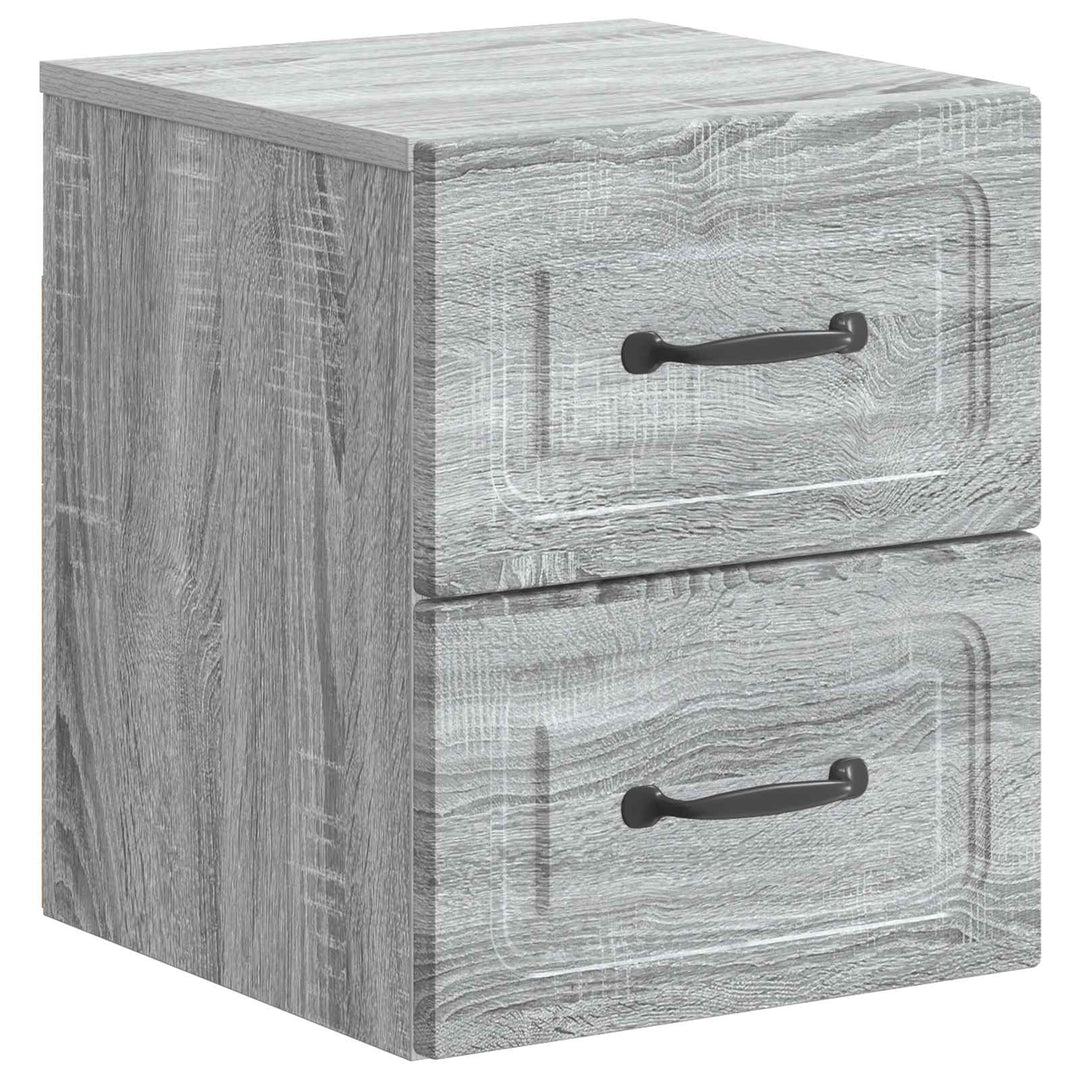 Væghængt Natbord 2 pcs Grå sonoma-eg 34,5 x 33 x 40 cm