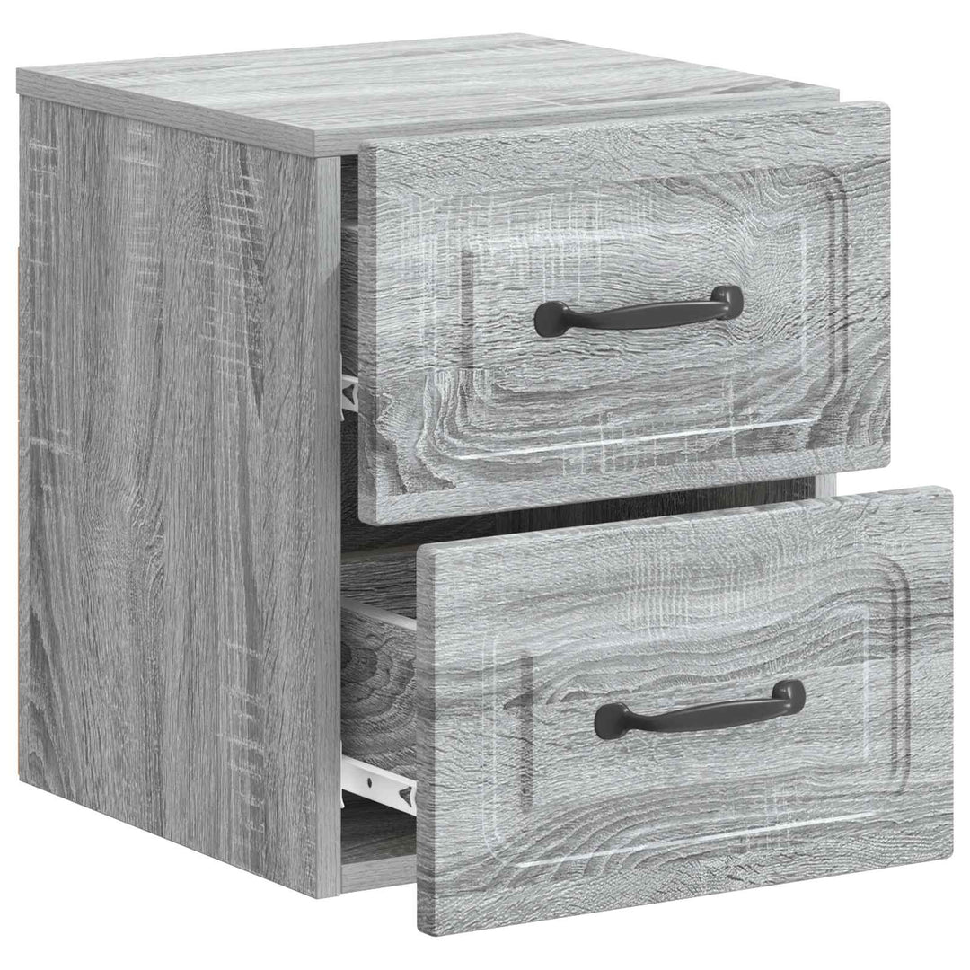 Væghængt Natbord 2 pcs Grå sonoma-eg 34,5 x 33 x 40 cm