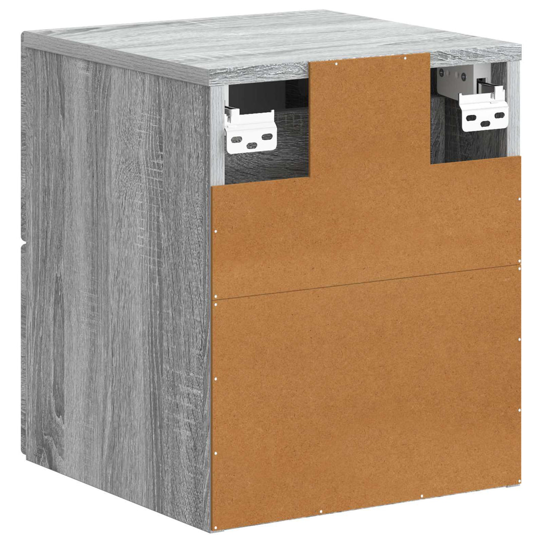 Væghængt Natbord 2 pcs Grå sonoma-eg 34,5 x 33 x 40 cm