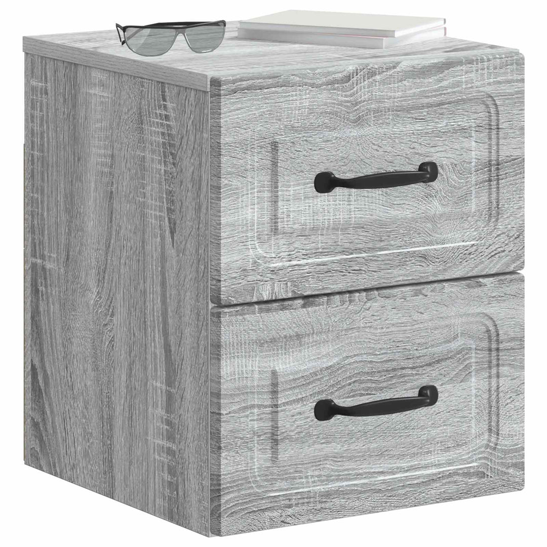 Væghængt Natbord 2 pcs Grå sonoma-eg 34,5 x 33 x 40 cm