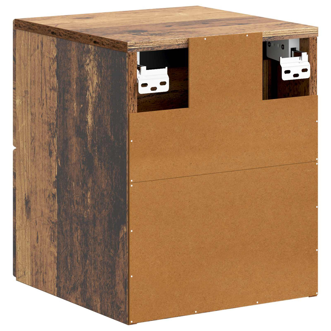 Væghængt Natbord Gammelt træ 34,5 x 33 x 40 cm Konstrueret træ