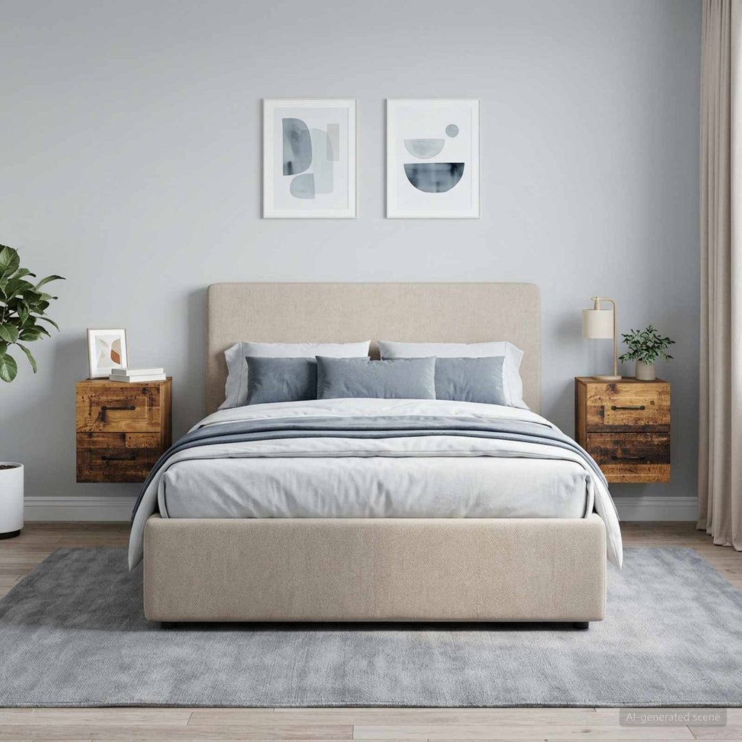 Væghængt Natbord med skuffe 2 pcs Gammelt træ 34,5 x 33 x 40 cm