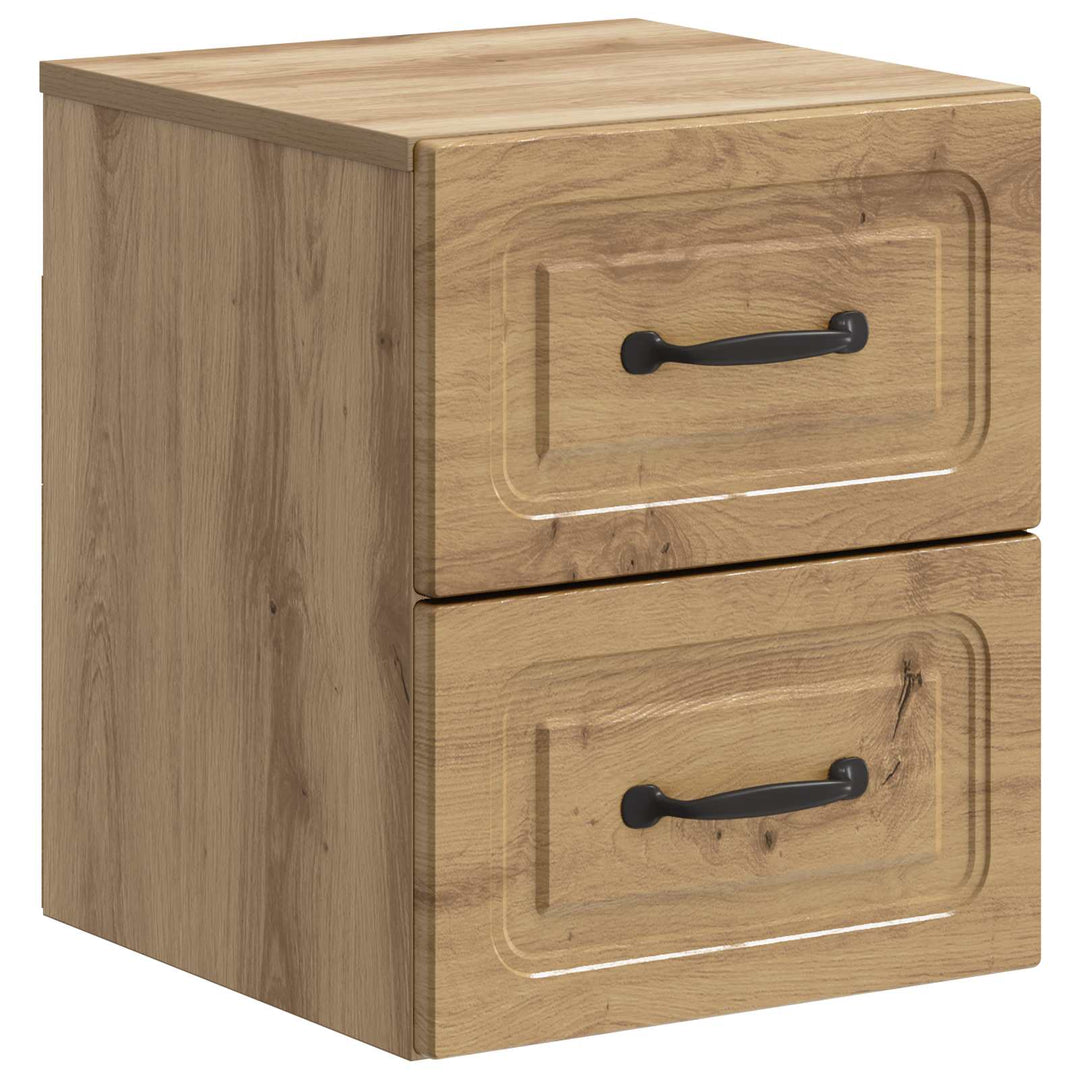 Væghængt Natbord med skuffe 2 pcs Artisan-eg 34,5 x 33 x 40 cm