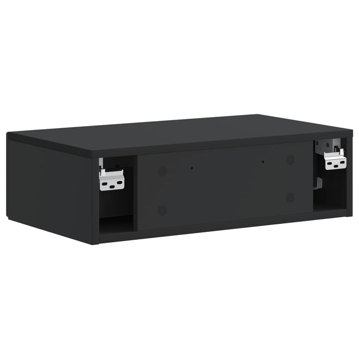 Væghængt Sideskab Sort 59 x 34,5 x 17 cm Konstrueret træ