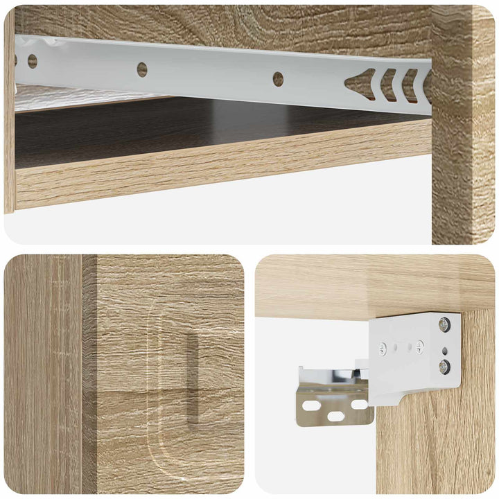 Væghængt Sideskab Sonoma-eg 59 x 34,5 x 17 cm Konstrueret træ