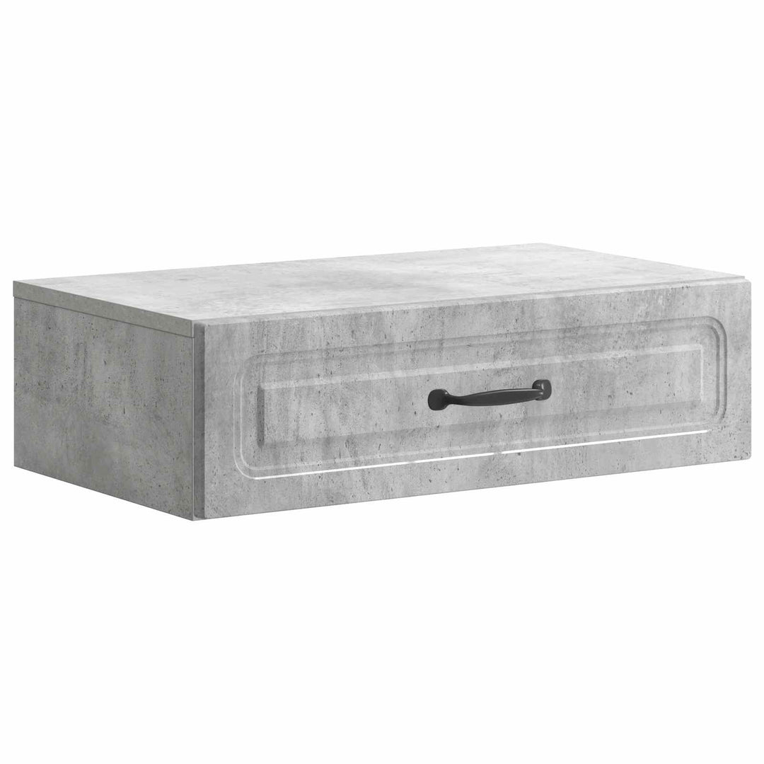 Væghængt Sideskab Betongrå 59 x 34,5 x 17 cm Konstrueret træ