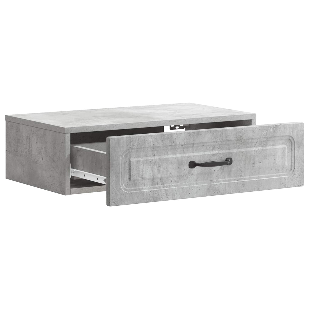 Væghængt Sideskab Betongrå 59 x 34,5 x 17 cm Konstrueret træ