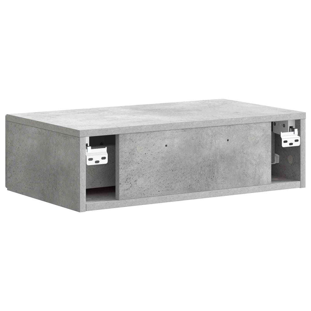 Væghængt Sideskab Betongrå 59 x 34,5 x 17 cm Konstrueret træ