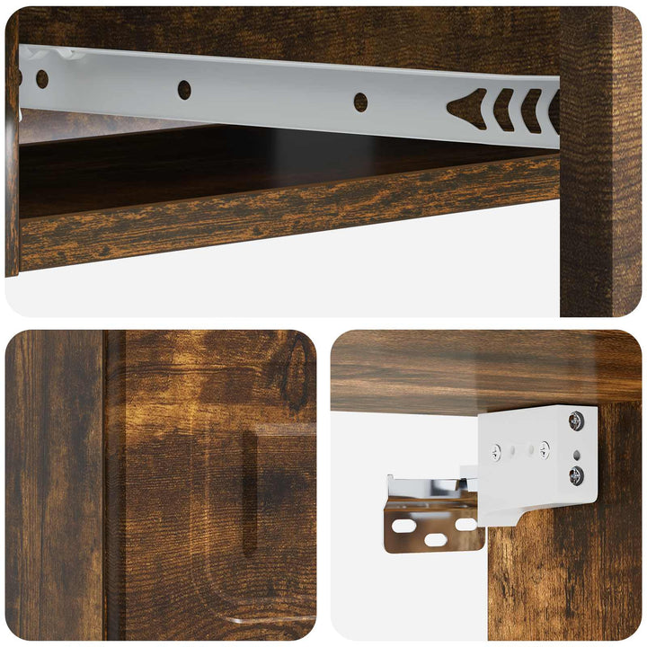 Væghængt Sideskab Røget eg 59 x 34,5 x 17 cm Konstrueret træ