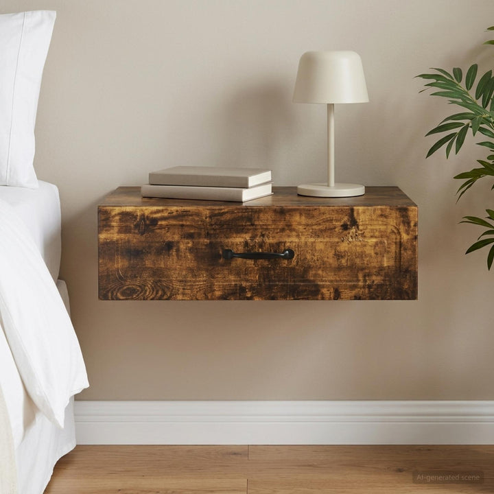 Væghængt Sideskab Røget eg 59 x 34,5 x 17 cm Konstrueret træ