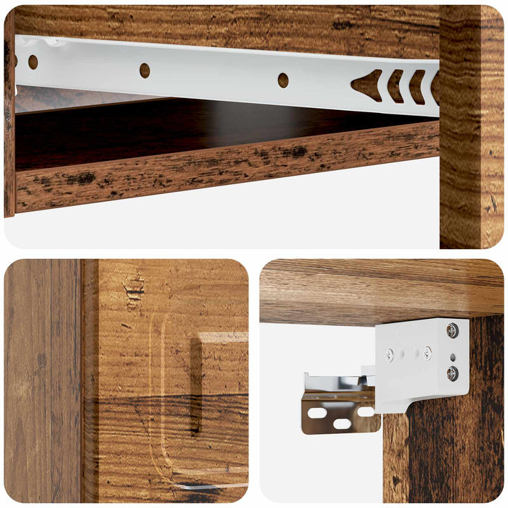 Væghængt Sideskab Gammelt træ 59 x 34,5 x 17 cm Konstrueret træ