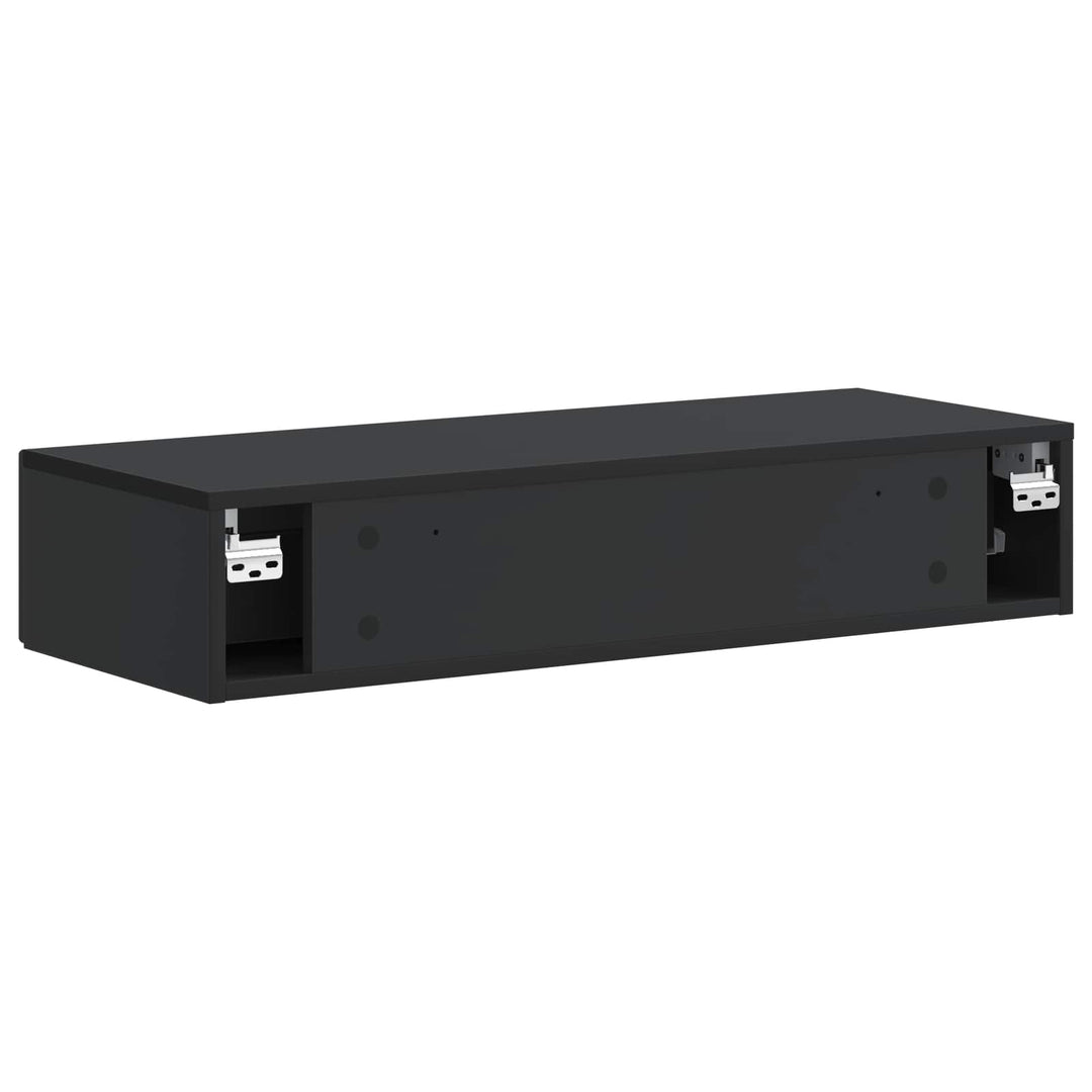 Væghængt Sideskab Sort 87,5 x 34,5 x 17 cm Konstrueret træ