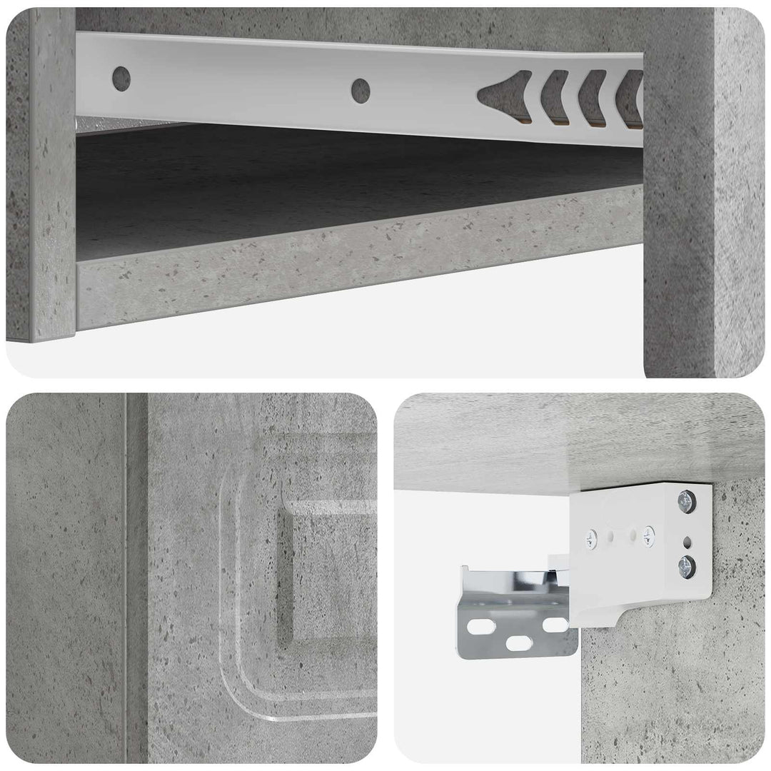Væghængt Sideskab Betongrå 87,5 x 34,5 x 17 cm Konstrueret træ