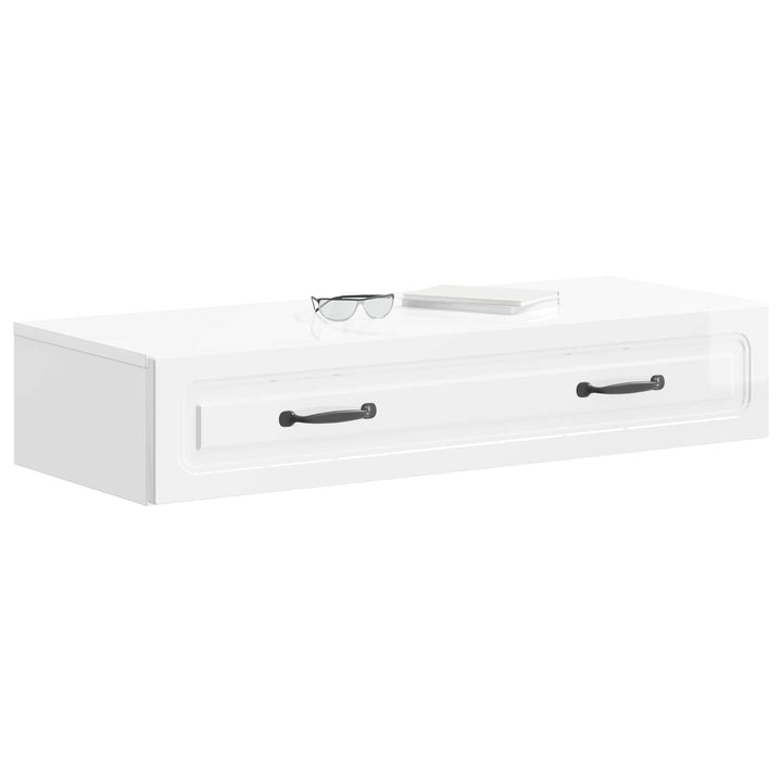 Væghængt Sideskab Hvid højglans 87,5 x 34,5 x 17 cm