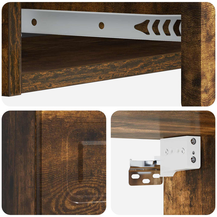 Væghængt Sideskab Røget eg 87,5 x 34,5 x 17 cm Konstrueret træ