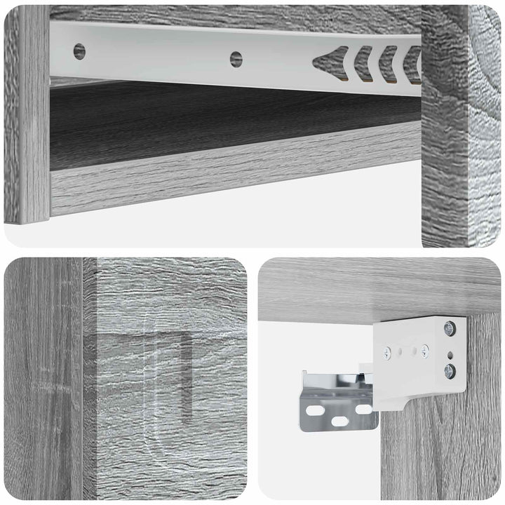 Væghængt Sideskab Grå sonoma-eg 87,5 x 34,5 x 17 cm