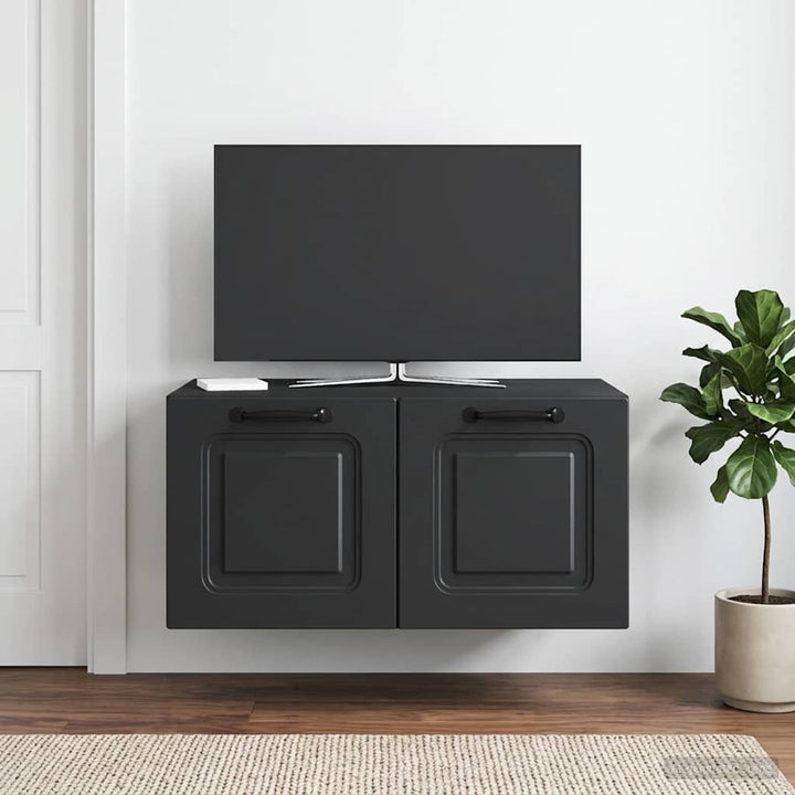 Væghængt TV-skab Sort 59,5 x 41 x 30 cm Konstrueret træ