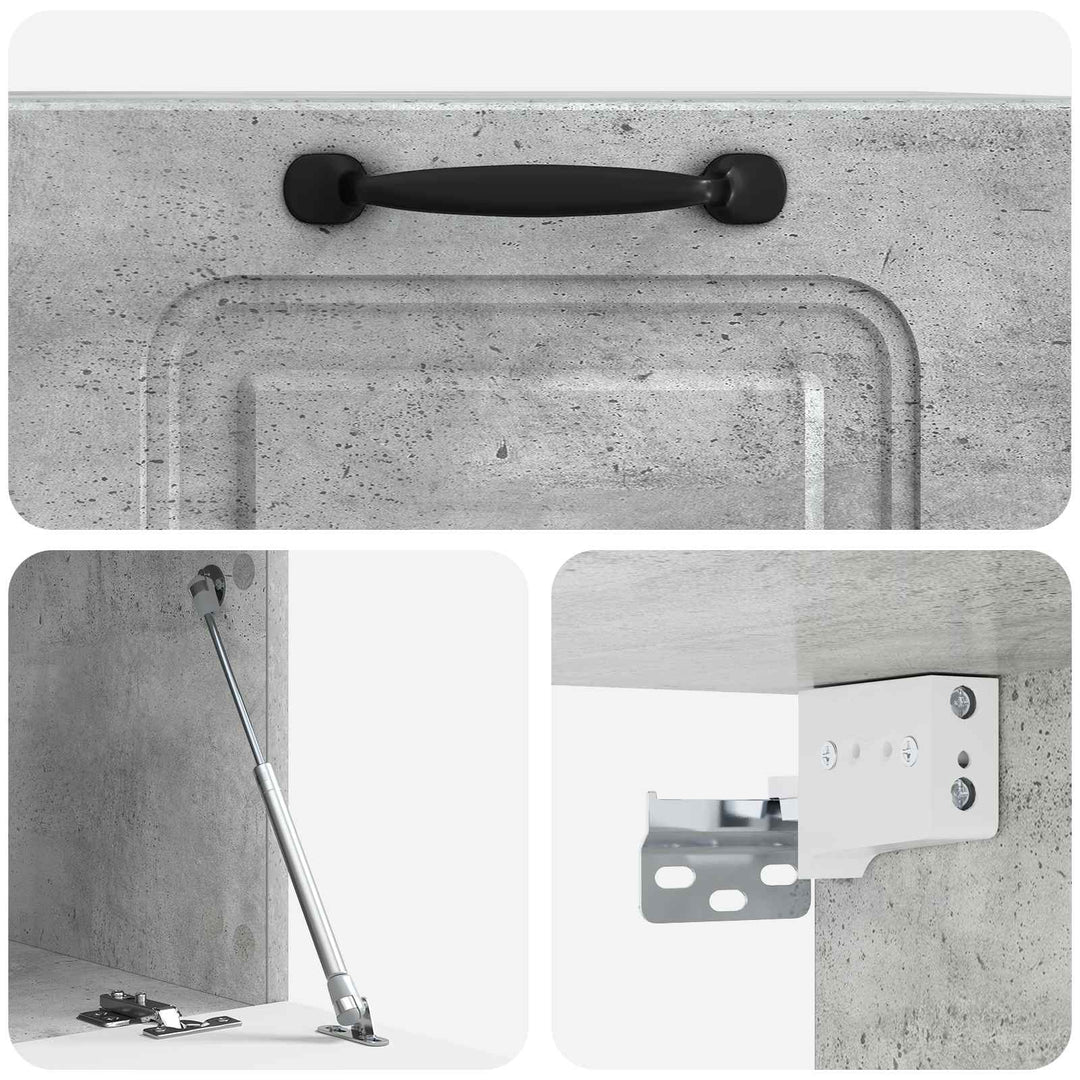 Væghængt TV-skab Betongrå 59,5 x 41 x 30 cm Konstrueret træ