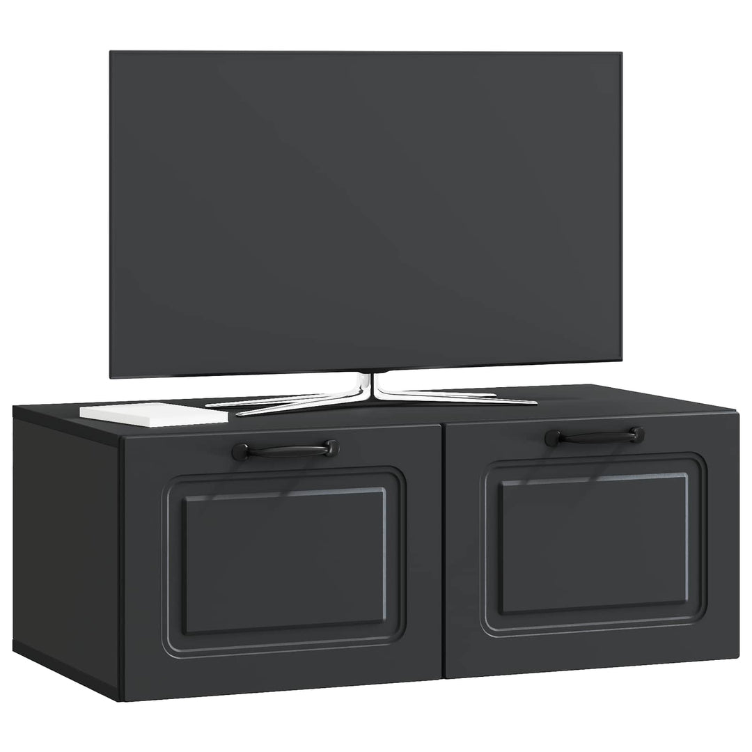 Væghængt TV-skab Sort 78,5 x 41 x 30 cm Konstrueret træ