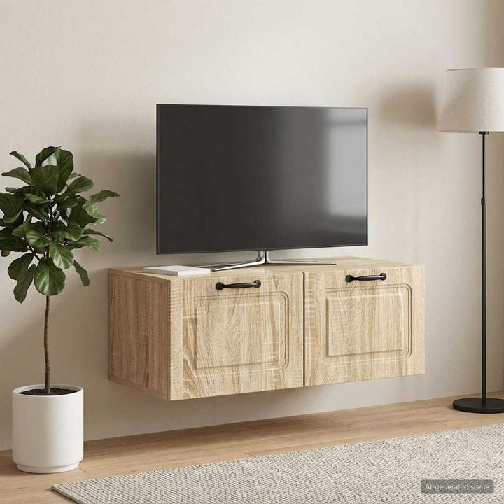 Væghængt TV-skab Sonoma-eg 78,5 x 41 x 30 cm Konstrueret træ