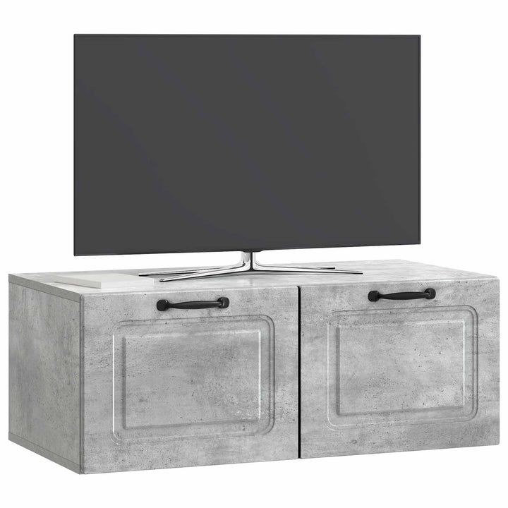 Væghængt TV-skab Betongrå 78,5 x 41 x 30 cm Konstrueret træ