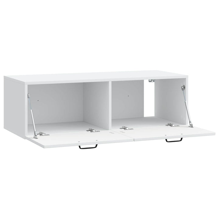 Væghængt TV-skab Hvid 98 x 41 x 30 cm Konstrueret træ