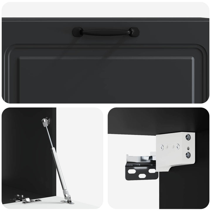 Væghængt TV-skab Sort 98 x 41 x 30 cm Konstrueret træ