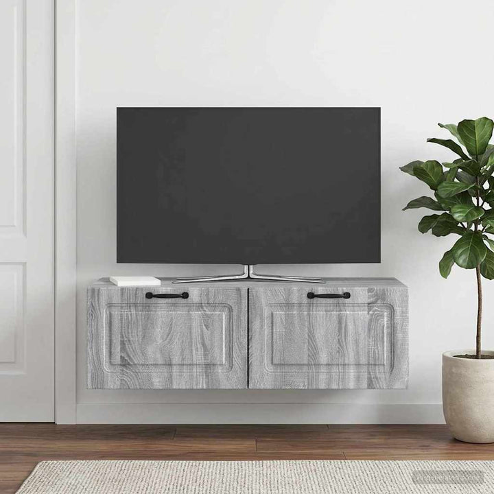 Væghængt TV-skab Grå sonoma-eg 98 x 41 x 30 cm Konstrueret træ