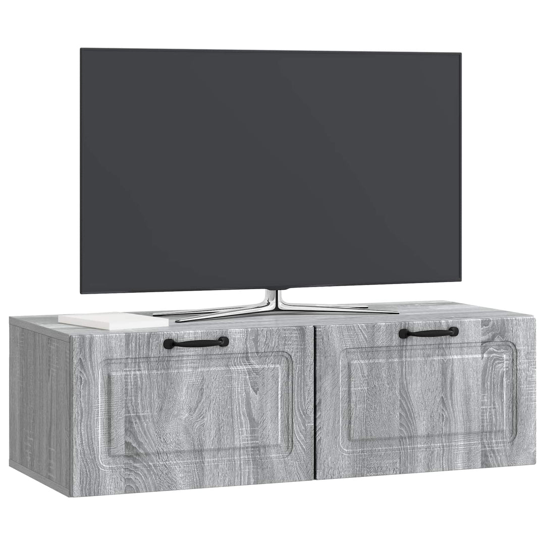 Væghængt TV-skab Grå sonoma-eg 98 x 41 x 30 cm Konstrueret træ
