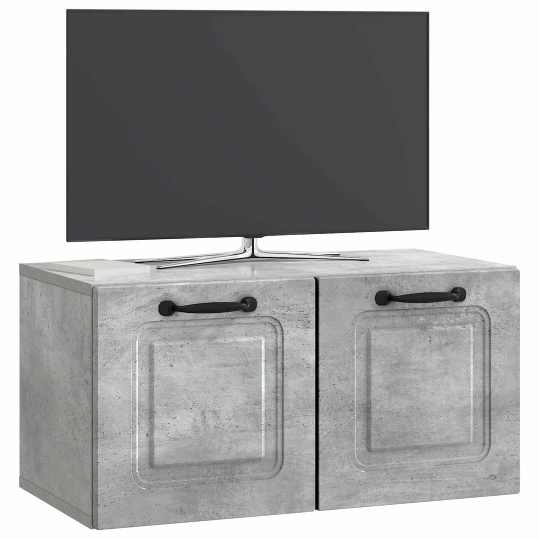 Væghængt TV-skab Betongrå 59,5 x 31 x 30 cm Konstrueret træ