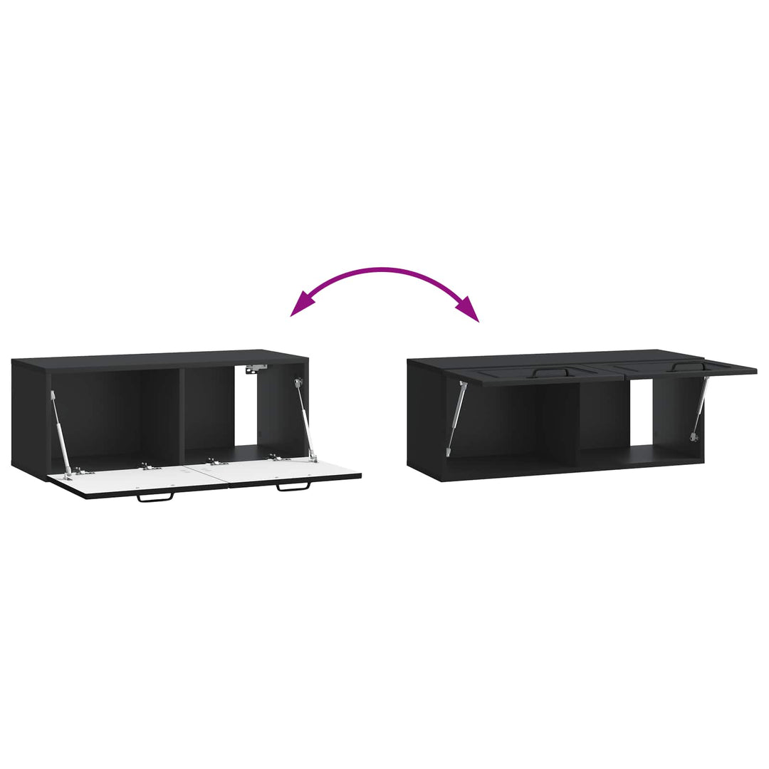 Væghængt TV-skab Sort 78,5 x 31 x 30 cm Konstrueret træ