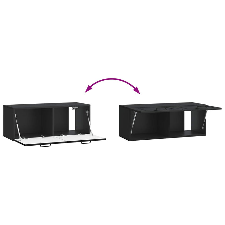 Væghængt TV-skab Sort 78,5 x 31 x 30 cm Konstrueret træ