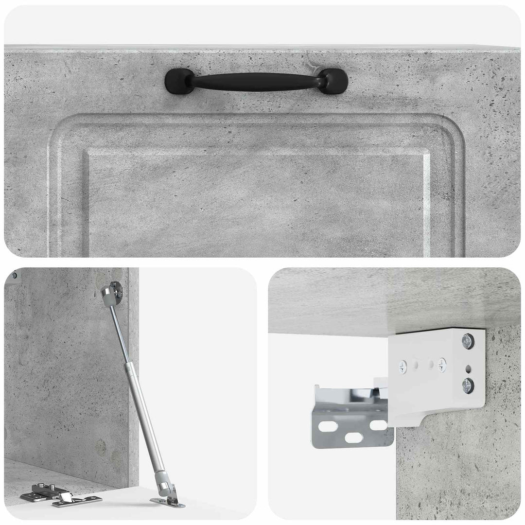 Væghængt TV-skab Betongrå 78,5 x 31 x 30 cm Konstrueret træ