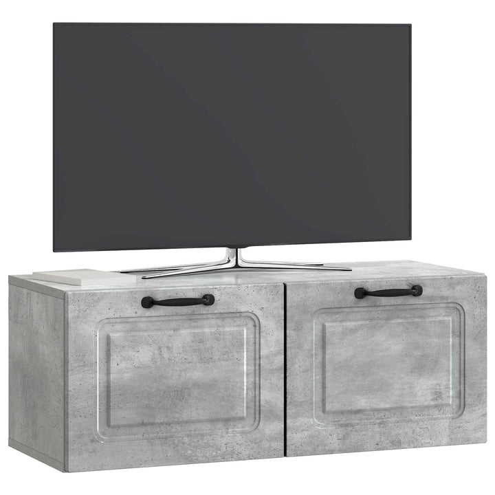 Væghængt TV-skab Betongrå 78,5 x 31 x 30 cm Konstrueret træ