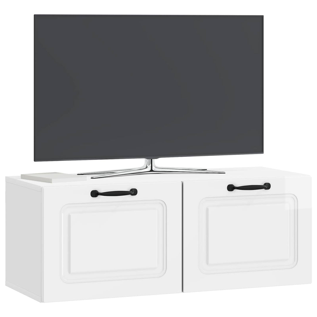 Væghængt TV-skab Vægmonteret Hvid højglans 78,5 x 31 x 30 cm