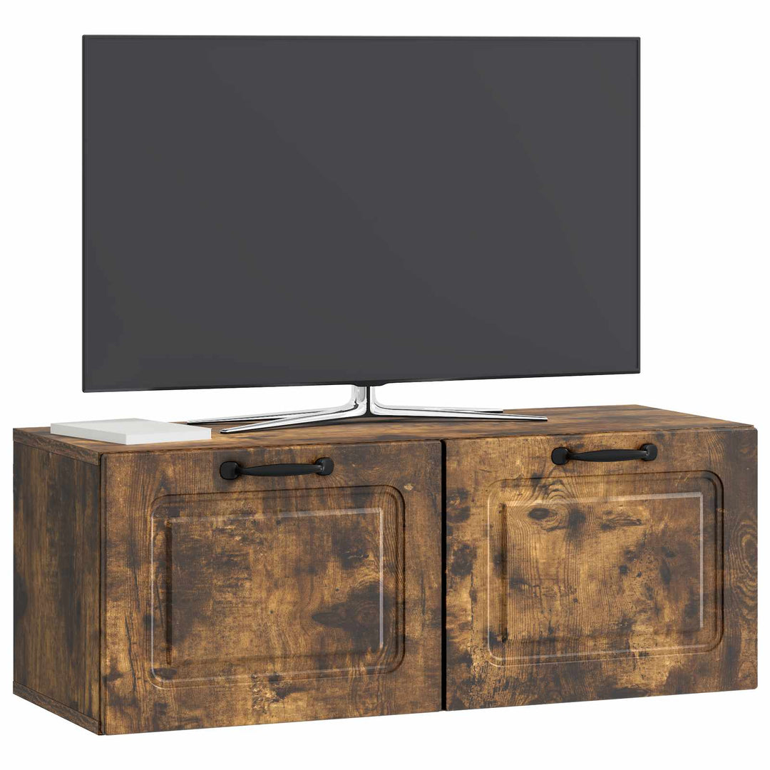 Væghængt TV-skab Røget eg 78,5 x 31 x 30 cm Konstrueret træ