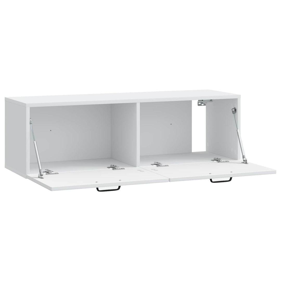Væghængt TV-skab Hvid 98 x 31 x 30 cm Konstrueret træ