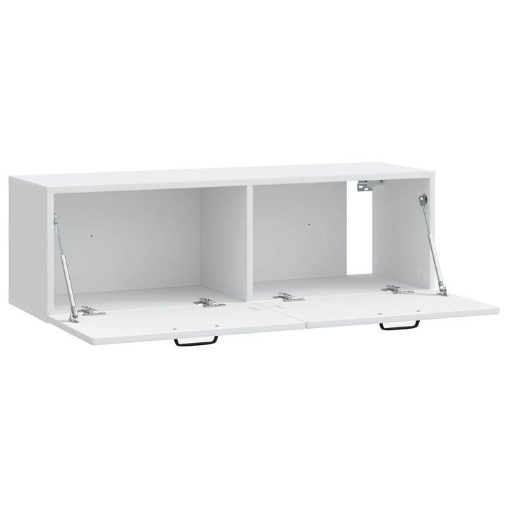 Væghængt TV-skab Hvid 98 x 31 x 30 cm Konstrueret træ