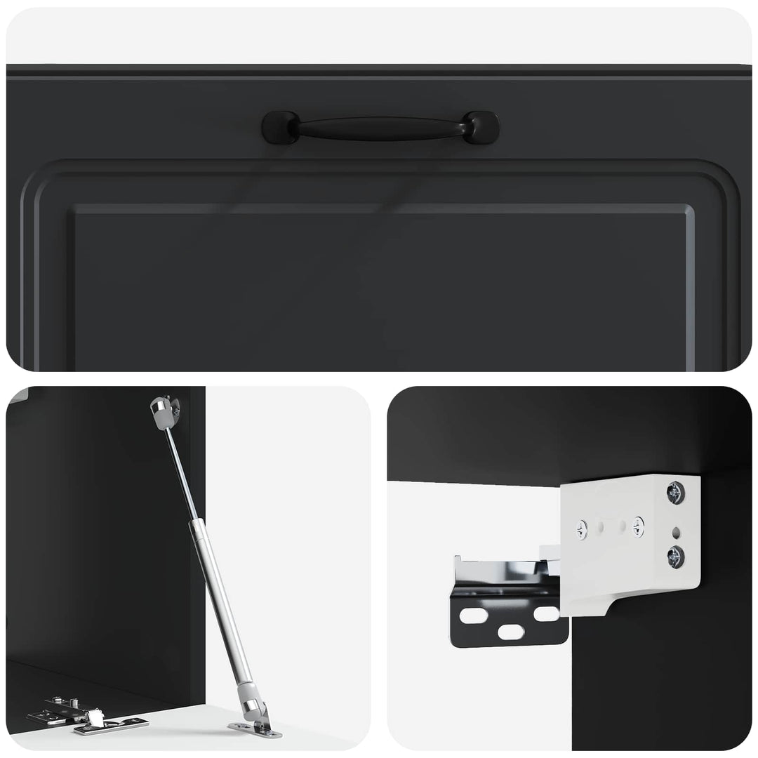 Væghængt TV-skab Sort 98 x 31 x 30 cm Konstrueret træ