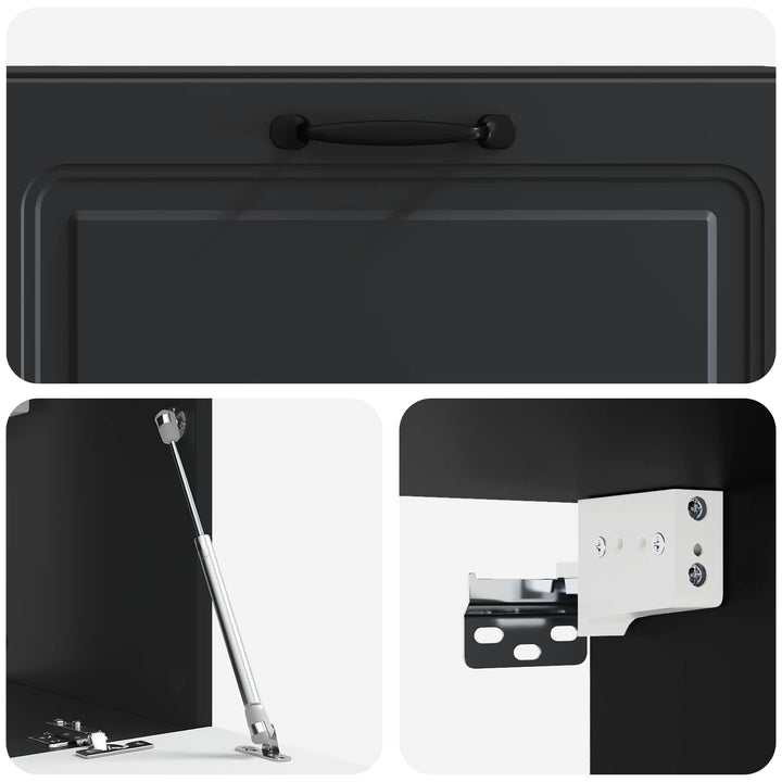 Væghængt TV-skab Sort 98 x 31 x 30 cm Konstrueret træ