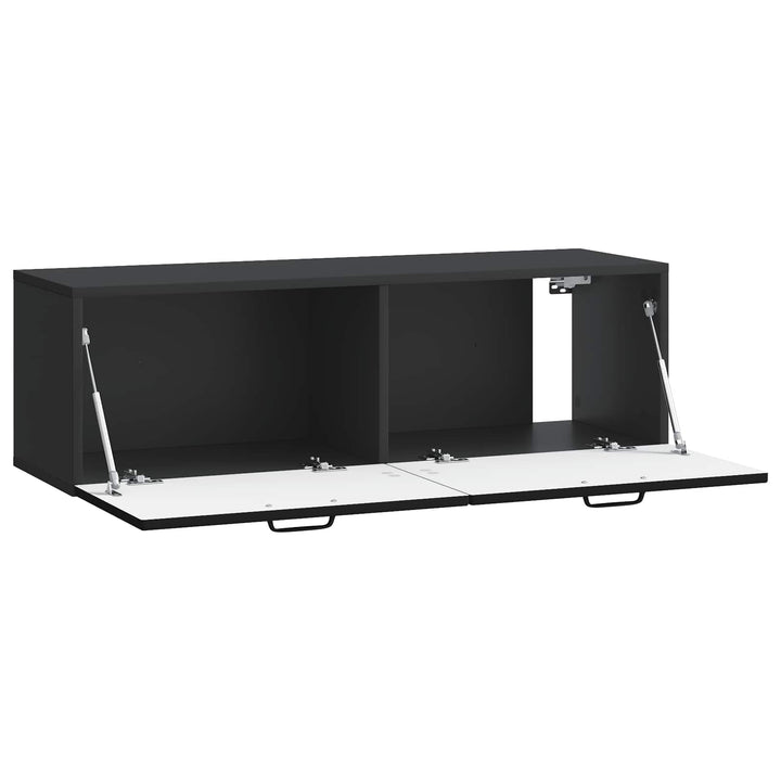 Væghængt TV-skab Sort 98 x 31 x 30 cm Konstrueret træ