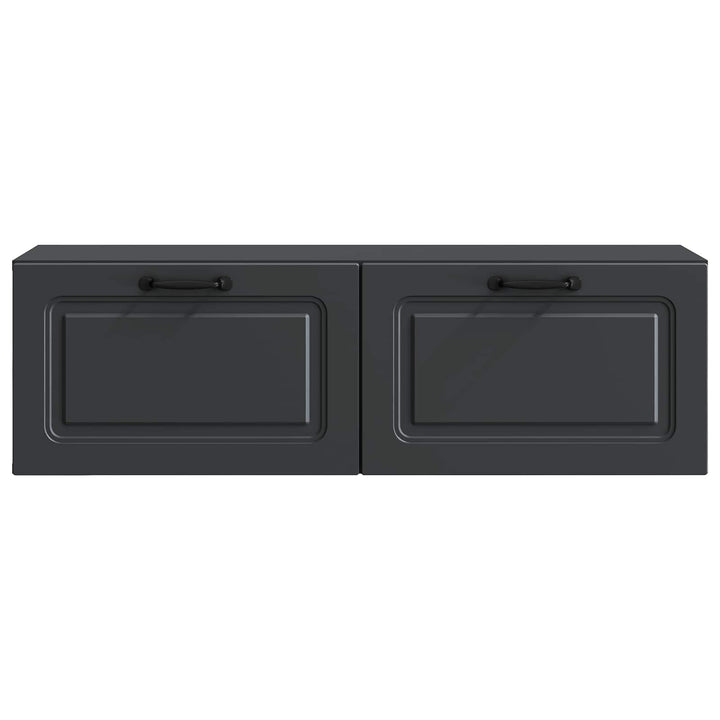 Væghængt TV-skab Sort 98 x 31 x 30 cm Konstrueret træ