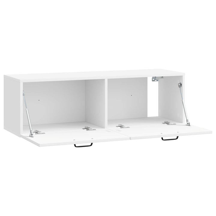 Væghængt TV-skab Hvid højglans 98 x 31 x 30 cm Konstrueret træ