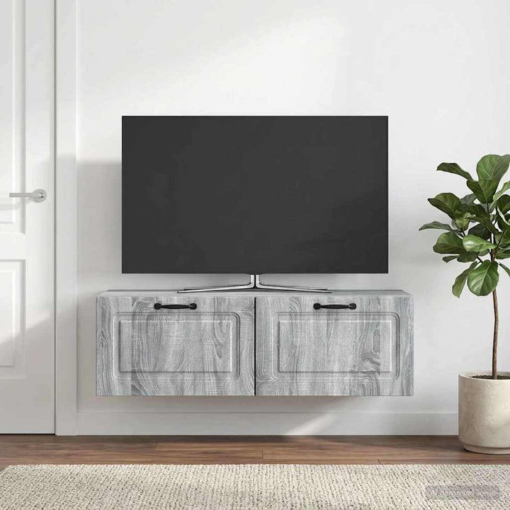 Væghængt TV-skab Grå sonoma-eg 98 x 31 x 30 cm Konstrueret træ
