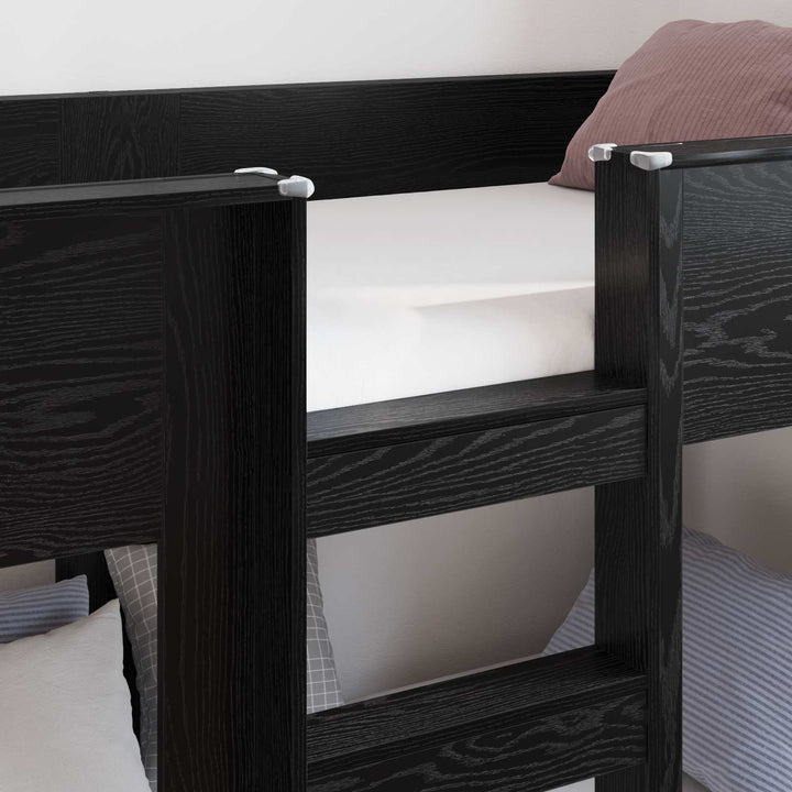 Køjeseng til Børn Sort eg 75 x 190 cm Konstrueret træ