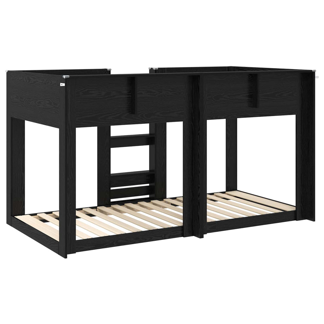 Køjeseng til Børn Sort eg 75 x 190 cm Konstrueret træ